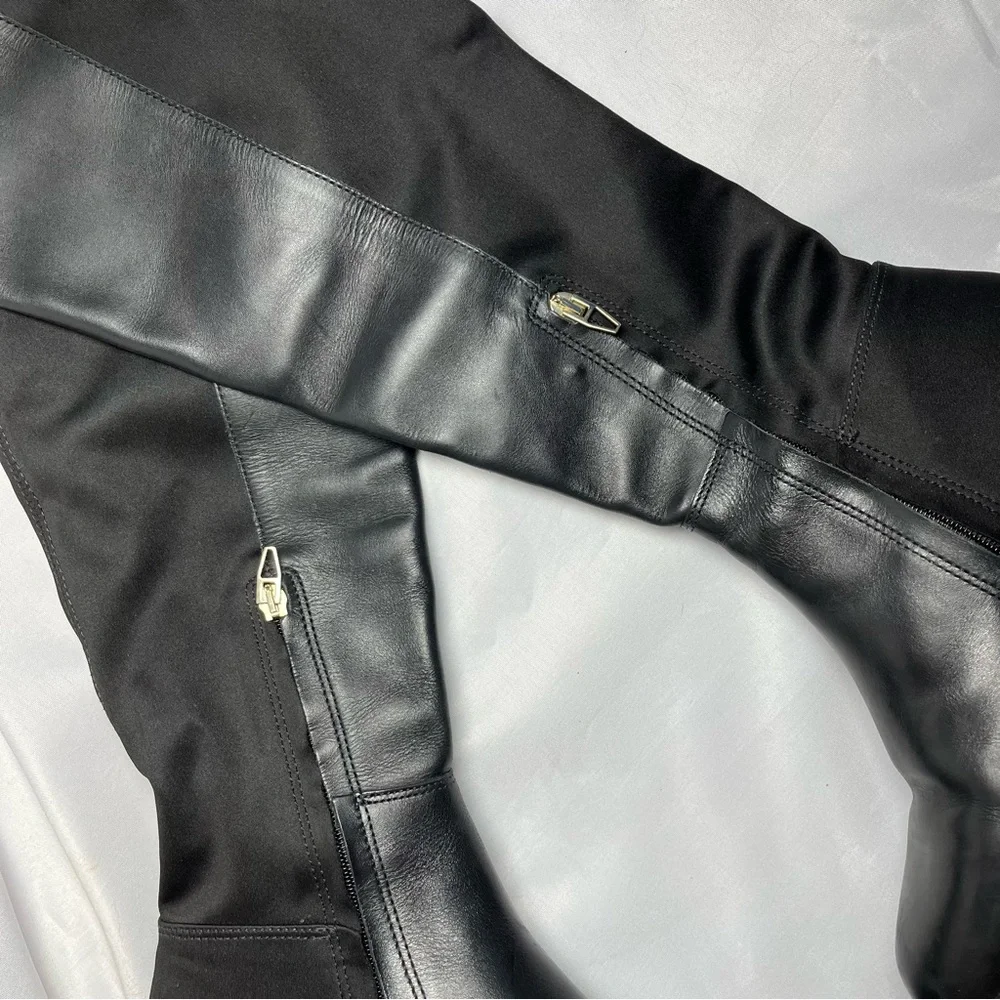 Dolce Vita Ember Black Leather Over-the-Knee Boots Size 6.5